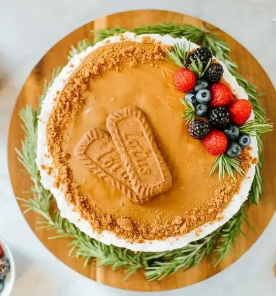 طرز تهیه دسر بیسکوییت و انار با کرم لوتوس ویژه شب یلدا