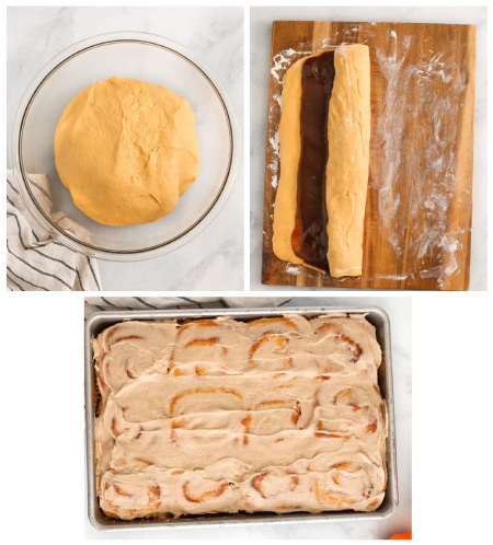 مراحل تهیه رول کدو حلوایی دارچینی