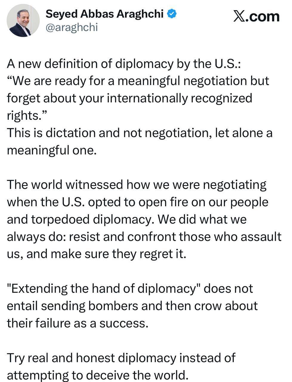 کنایه عراقچی به پیشنهاد مذاکره نماینده آمریکا در جلسه شورای امنیت