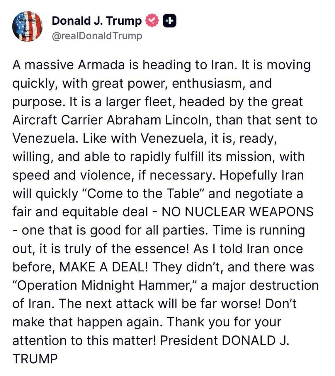 توییت جدید ترامپ درباره ایران / حمله بعدی بسیار بدتر خواهد بود!