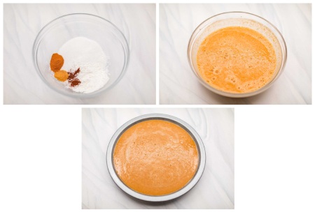 مراحل پخت پای کدوحلوایی بدون خمیر