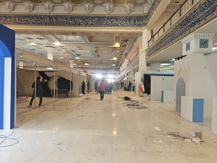 مراحل آماده سازی نمایشگاه بین المللی قرآن ۲ روز مانده به برگزاری