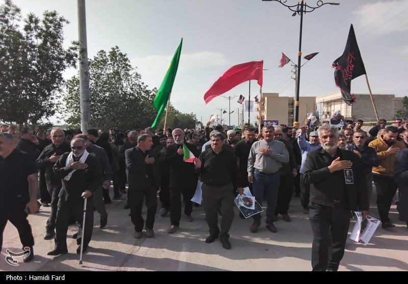 سنگتمام مردم دالکی در تشییع سردار شهید اسماعیل احمدی + تصاویر حمله اسرائیل به ایران , شهید , اخبار بوشهر ,