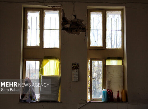 گزارش خبرنگار مهر از خسارات حمله به شهر روانسر و خسارت خوابگاه دخترانه