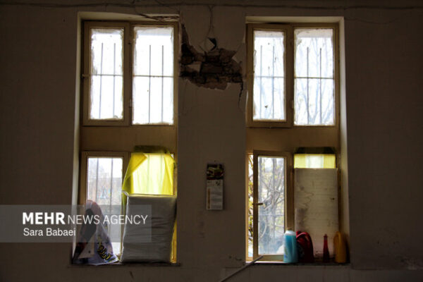 گزارش خبرنگار مهر از خسارات حمله به شهر روانسر و خسارت خوابگاه دخترانه