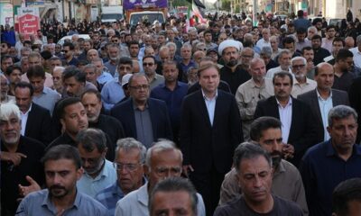 تشییع پیکر مطهر بانوی شهیده جنگ تحمیلی سوم در بوشهر