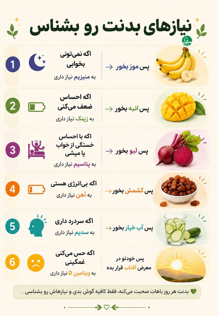 اگر نمی‌تونیم بخوابیم یا صبح‌ها احساس خستگی می‌کنیم چی بخوریم؟+ اینفوگرافی