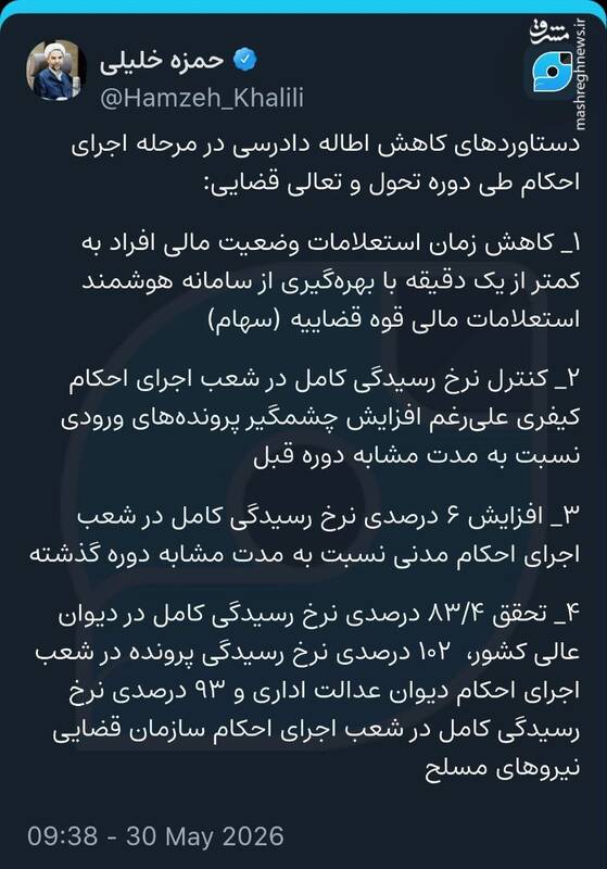 دستاوردهای کاهش اطاله دادرسی در مرحله اجرای احکام طی دوره تحول قضایی دستاوردهای کاهش اطاله دادرسی در مرحله اجرای احکام طی دوره تحول قضایی