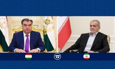 گفتگوی تلفنی روسای جمهور ایران و تاجیکستان