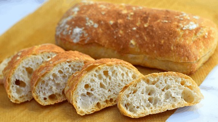 چاباتا نان حجیم ایتالیایی اموزش نان چاپاتا, نان حجیم با خمیر ترش, طرز تهیه نان چاباتا حجیم شده