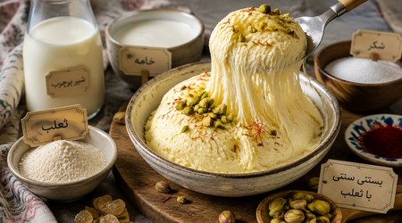 طرز تهیه بستنی خانگی قدم به قدم | با شیر، با ثعلب و بدون ثعلب طرز تهیه بستنی خانگی با ثعلب